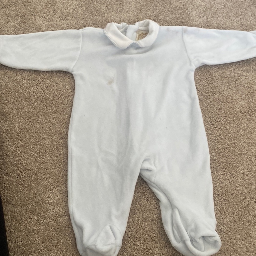 TBBC 0-3 Month Velour Footie
